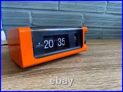 Vintage Junghans Flip Clock Table Mid Century Space Age UFO Atomic Design Orange
