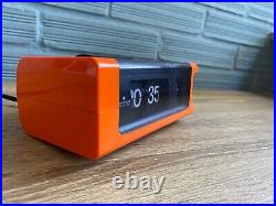 Vintage Junghans Flip Clock Table Mid Century Space Age UFO Atomic Design Orange