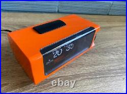 Vintage Junghans Flip Clock Table Mid Century Space Age UFO Atomic Design Orange