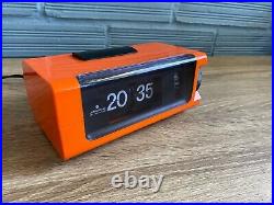 Vintage Junghans Flip Clock Table Mid Century Space Age UFO Atomic Design Orange