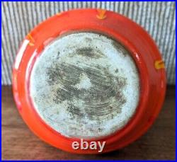 Vintage Large Mid Century Modern Hanging Ashtray Atomic Red Black Drip Glaze MCM