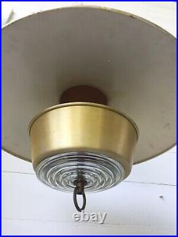 Vintage Lightolier Mid Century Modern Pull Down Ceiling Light Fixture Atomic Age