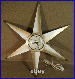 Vintage MCM Atomic Bilt Rite Starburst Mid Century Electric Wall Clock NICE