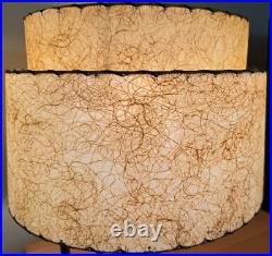 Vintage MCM Fiberglass Shade Double Tier Mid Century Modern Atomic Era 50s Vintage MCM Fiberglass Shade Double Tier Mid Century Modern Atomic Era 50s