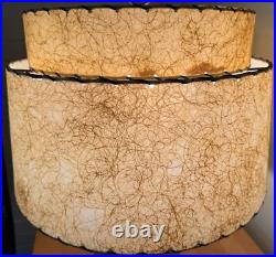 Vintage MCM Fiberglass Shade Double Tier Mid Century Modern Atomic Era 50s Vintage MCM Fiberglass Shade Double Tier Mid Century Modern Atomic Era 50s