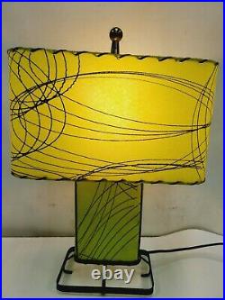 Vintage MCM Fiberglass Table Lamp Boomerang Atomic Rare Superb Style Mid Century