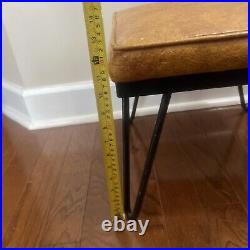 Vintage MCM Hair Pin Leg Ottoman Hassock Stool Atomic Mid Century Modern