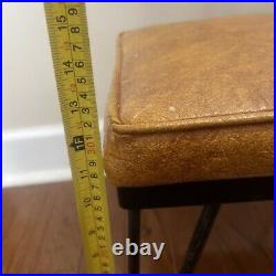 Vintage MCM Hair Pin Leg Ottoman Hassock Stool Atomic Mid Century Modern