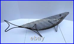 Vintage MCM Metal Wire Fish Basket Tray Atomic Mid Century Art Weinberg Style
