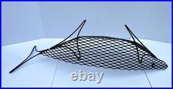 Vintage MCM Metal Wire Fish Basket Tray Atomic Mid Century Art Weinberg Style