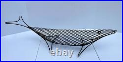 Vintage MCM Metal Wire Fish Basket Tray Atomic Mid Century Art Weinberg Style
