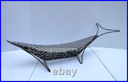 Vintage MCM Metal Wire Fish Basket Tray Atomic Mid Century Art Weinberg Style