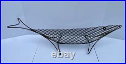 Vintage MCM Metal Wire Fish Basket Tray Atomic Mid Century Art Weinberg Style