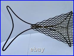 Vintage MCM Metal Wire Fish Basket Tray Atomic Mid Century Art Weinberg Style