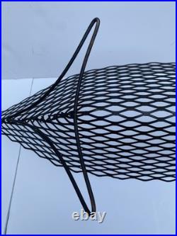 Vintage MCM Metal Wire Fish Basket Tray Atomic Mid Century Art Weinberg Style
