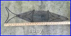 Vintage MCM Metal Wire Fish Basket Tray Atomic Mid Century Art Weinberg Style