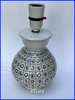 Vintage MCM Rye Studio Pottery Atomic Lamp Hand Painted, 1950s, 1960s, Suffolk