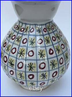 Vintage MCM Rye Studio Pottery Atomic Lamp Hand Painted, 1950s, 1960s, Suffolk