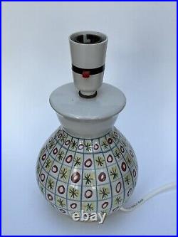 Vintage MCM Rye Studio Pottery Atomic Lamp Hand Painted, 1950s, 1960s, Suffolk