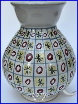 Vintage MCM Rye Studio Pottery Atomic Lamp Hand Painted, 1950s, 1960s, Suffolk