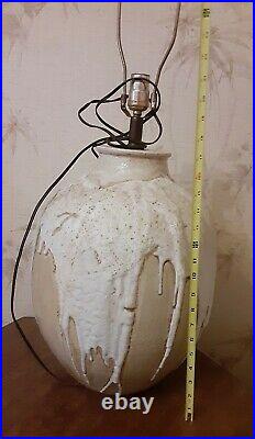 Vintage MID CENTURY DANISH MODERN Large POTTERY LAMP Retro QUALITY Wescal Light