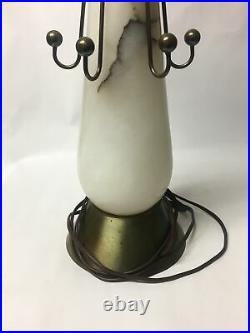 Vintage MID Century Modern Alabaster Eames Era Table Lamp Atomic Sputnik