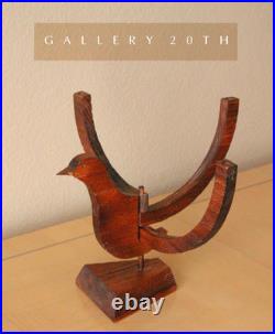 Vintage! MID Century Modern Bird Sculpture Candle Holder! 50s Redwood Atomic 60s