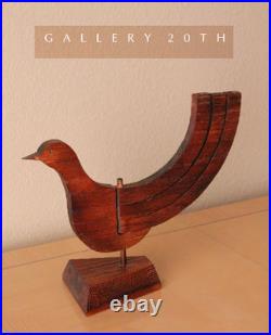 Vintage! MID Century Modern Bird Sculpture Candle Holder! 50s Redwood Atomic 60s