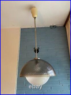 Vintage Meblo Guzzini Style Mid Century Pendant Space Age UFO Lamp Design Light
