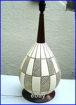 Vintage Mid Century 1950s Atomic Geometric Heavy Ceramic 21'' Table Lamp 4.6kg
