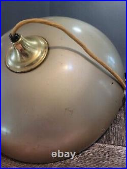 Vintage Mid Century ATOMIC UFO Lamp, Weighted Pull Down Swing Arm Wall Mount