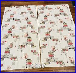 Vintage Mid Century Abstract curtains 2 panels 1950s 1960s atomic Eames era