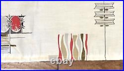 Vintage Mid Century Abstract curtains 2 panels 1950s 1960s atomic Eames era