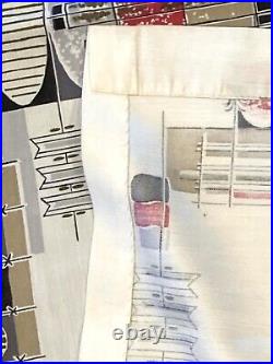 Vintage Mid Century Abstract curtains 2 panels 1950s 1960s atomic Eames era