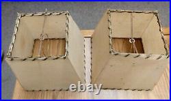 Vintage Mid Century Atomic Art Deco Small Lamp Shades, Piped, 6 3/4 Tall