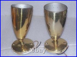 Vintage Mid Century Atomic Cone Gold Sconce Ball Joint Adjustable Wall Lights 2