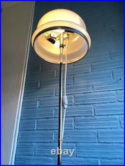 Vintage Mid Century Floor Space Age Lamp Opaline Glass Atomic Design Light UFO