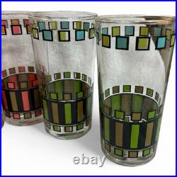 Vintage Mid-Century Glasses Set Of 8 Bar Ware Atomic Age Tiki Glassware
