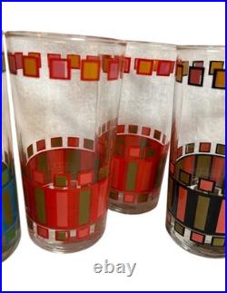 Vintage Mid-Century Glasses Set Of 8 Bar Ware Atomic Age Tiki Glassware
