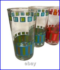 Vintage Mid-Century Glasses Set Of 8 Bar Ware Atomic Age Tiki Glassware