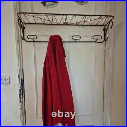 Vintage Mid Century Hat Coat Rail Hooks Atomic Pop Art Shelf Rack French luggage