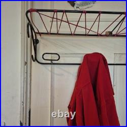 Vintage Mid Century Hat Coat Rail Hooks Atomic Pop Art Shelf Rack French luggage