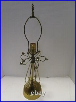 Vintage Mid Century Metal Wire TABLE LAMP Sputnik Atomic 1960's Gold tone 22 ½t