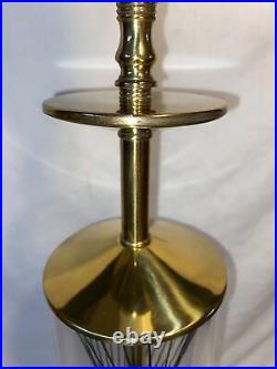 Vintage Mid Century Modern Atomic Torchiere Table Lamp String Brass Glass Tube