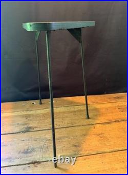 Vintage Mid Century Modern Atomic Triangle Formica Tripod Side Tables 1950s