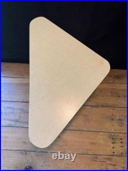 Vintage Mid Century Modern Atomic Triangle Formica Tripod Side Tables 1950s