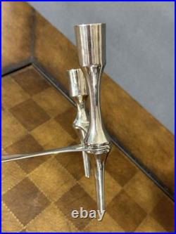 Vintage Mid-Century Modern Metal Candelabra, 6-Taper Candle Holder, Atomic Space Vintage Mid-Century Modern Metal Candelabra, 6-Taper Candle Holder, Atomic Space