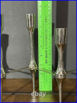 Vintage Mid-Century Modern Metal Candelabra, 6-Taper Candle Holder, Atomic Space Vintage Mid-Century Modern Metal Candelabra, 6-Taper Candle Holder, Atomic Space