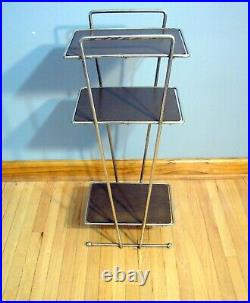 Vintage Mid Century Modern Metal Wire Plant Stand 3-Tier Shelf Rack Table Atomic