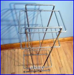 Vintage Mid Century Modern Metal Wire Plant Stand 3-Tier Shelf Rack Table Atomic